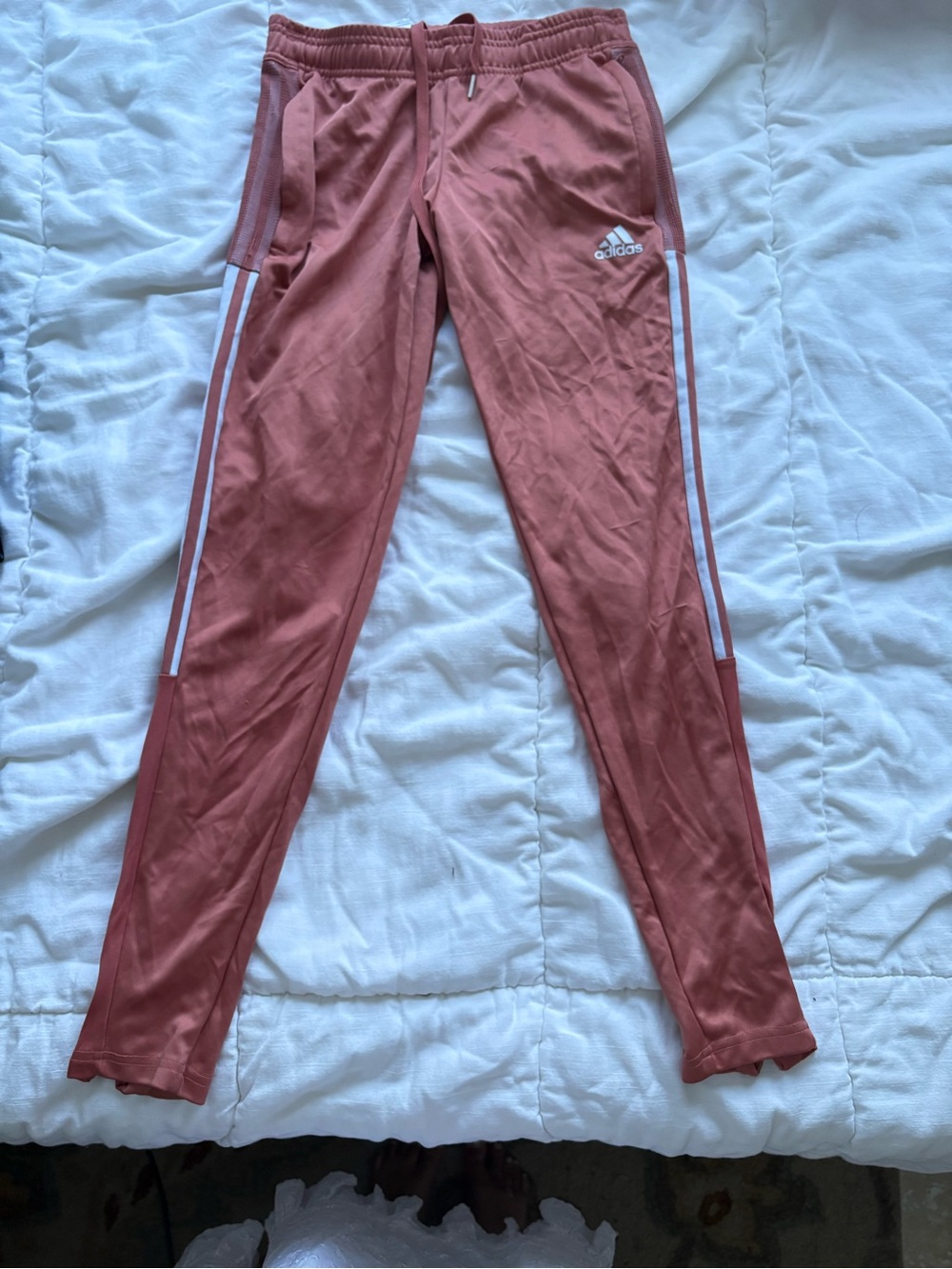 adidas Rose color track Joggers with White Stripe